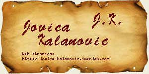 Jovica Kalanović vizit kartica